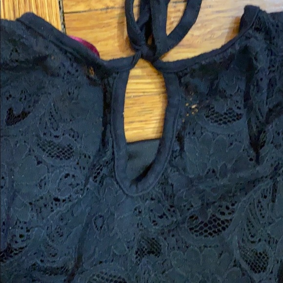 Material girl black laced crop short sleeve top - Picture 6 of 6